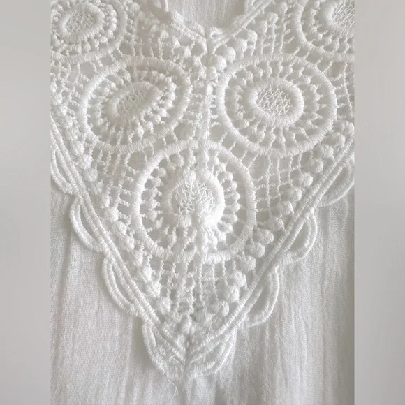 La Blanca Island Fare Cotton Crochet Lace Trim Tunic Swim Coverup - 2X - Picture 8 of 10